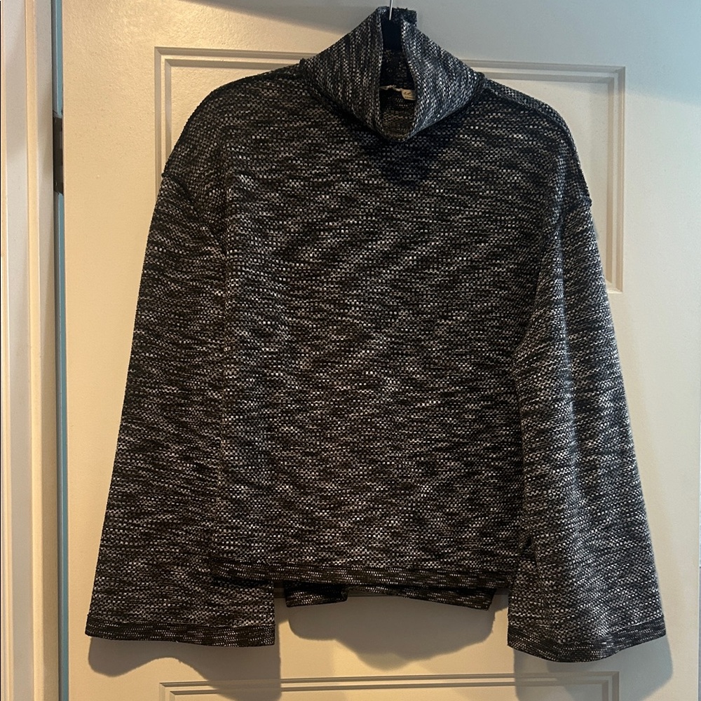 We The Free Black and Gray Turtleneck Sweater